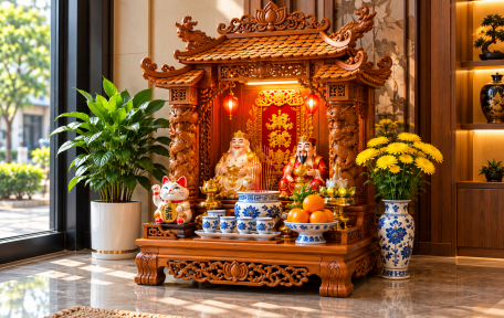 Bàn Thờ Ông Địa Có Mái Đẹp – Cách Chọn Mẫu Phù Hợp